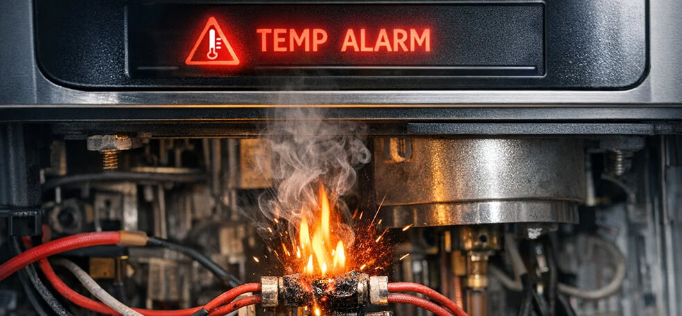 Срабатывание термозащиты при перегреве кофемашины Делонги